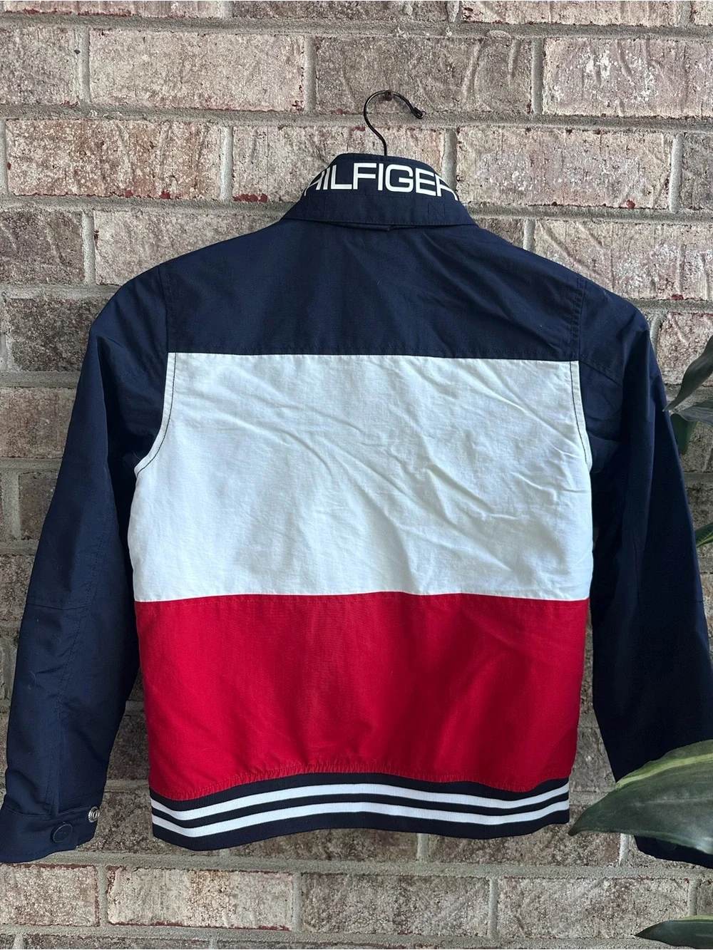Kids Tommy Hilfiger Blue/White/Red Mesh-Lined Jacket Hidden Hood